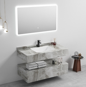 Meuble-lavabo de salle de bain de haute qualité, design moderne, lavabo en céramique <span class=keywords><strong>avec</strong></span> tiroir, montage mural, meubles-lavabo en pierre frittée, <span class=keywords><strong>miroir</strong></span> de salle de bain - Product Image 3