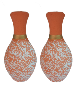Florero de madera naranja para decoración del hogar - Product Image 3