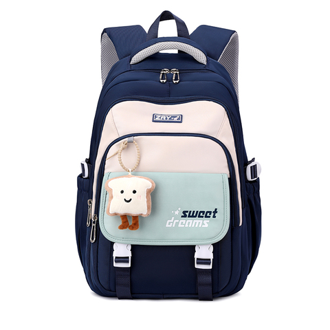 New Best-selling Teenager Backpack  Multi-layer Design Girls' Zipper Schoolbags Colorful With Pendant Middle School Student Bags