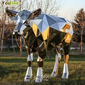 Estatuas <span class=keywords><strong>de</strong></span> toro <span class=keywords><strong>de</strong></span> <span class=keywords><strong>acero</strong></span> inoxidable <span class=keywords><strong>de</strong></span> metal con diseño <span class=keywords><strong>de</strong></span> arte abstracto <span class=keywords><strong>de</strong></span> gama alta - Product Image 4