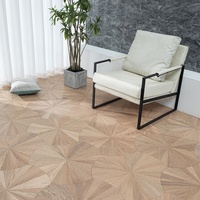 Parquet en noyer noir à feuilles de lotus, bois massif, incrustation de forme spéciale, parquet multicouche en bois d'ingénierie