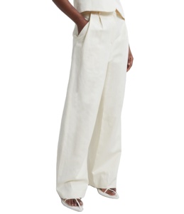 <span class=keywords><strong>Pantaloni</strong></span> <span class=keywords><strong>Larghi</strong></span> in <span class=keywords><strong>Lino</strong></span> Bianco a Vita Alta Personalizzati per <span class=keywords><strong>Donna</strong></span>, <span class=keywords><strong>Pantaloni</strong></span> Lunghi alla Moda in <span class=keywords><strong>Lino</strong></span> - Product Image 1