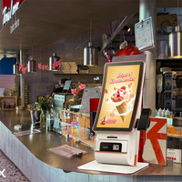 Borne de commande et de paiement en libre-service avec écran tactile, lecteur de codes-barres et prise en charge SDK pour centres commerciaux