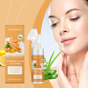 WEST MONTH Etiqueta privada Limpieza profunda Hidratante Refrescante Limón Aloe Vera Limpiador de espuma de cúrcuma - Product Image 5