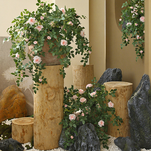 Guirlande de roses artificielles en soie et plastique, avec lierre, pour mariage, Saint-Valentin, décoration murale ou de tuyaux, longue durée - Product Image 1