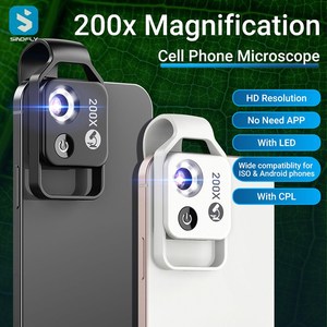 <span class=keywords><strong>Objectif</strong></span> de microscope à grossissement 200X pour <span class=keywords><strong>objectif</strong></span> d'appareil photo de téléphone, <span class=keywords><strong>objectif</strong></span> macro portable pour téléphone mobile - Product Image 4