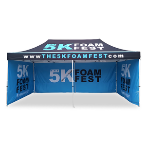 10x10ft reclame-tent met tafelkleed, vlag, opklapbaar ontwerp voor buiten evenementen, beurzen, aangepaste logo-druk, aluminium - Product Image 1