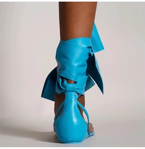 Sandalias de Playa Verano 2025 para Mujer, Diseño Personalizado, Tallas Grandes, con Lazo, Correa en el Tobillo, Punta Abierta, Planas y Modernas - Product Image 5