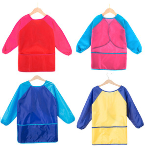 Bavoir d'art imperméable à manches longues réversible <span class=keywords><strong>pour</strong></span> enfants fournitures résistantes aux taches en gros - Product Image 5
