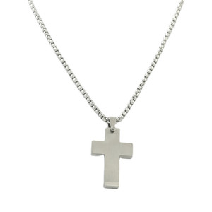 Titanium Steel <b>Cross</b> Pendant Mahogany Inlay Christian Religious Necklace For Men Everyday Wear - Product Image 2