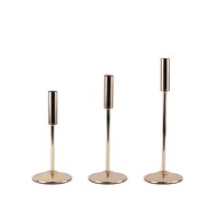 Lot de 3 bougeoirs dorés vintage pour bougies, idéal comme centre de table de mariage, pour cheminée ou comme cadeau de pendaison de crémaillère