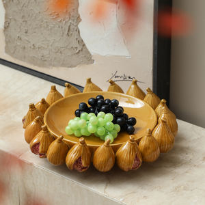 Vaso Decorativo Nórdico Flolenco em Cerâmica Amarela 3D, Ornamento para Mesa, Pratos de Arte para Decoração de Interiores - Product Image 4