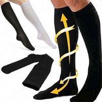 Chaussettes de sport unisexes respirantes anti-fatigue en tricot BD-S1101, chaussettes de compression unies, chaussettes de voyage décontractées, chaussettes hautes pour l'automne