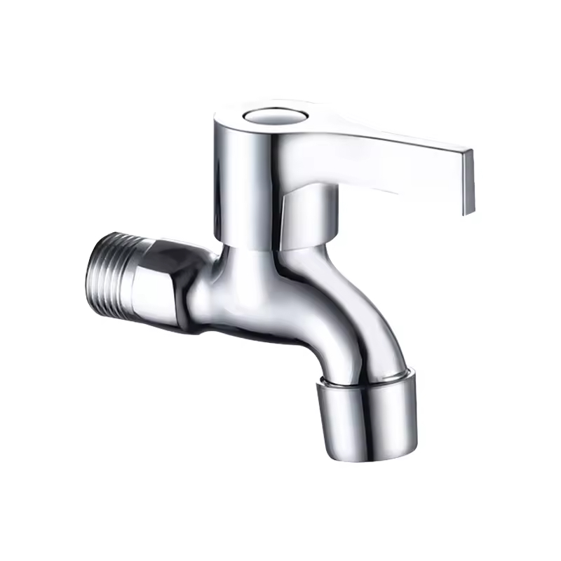 Factory Wall-Mounted Single Cold Brass Faucet Quick Opening Bibcock for Kitchen Outdoor Use Zinc Alloy for Washing Machine