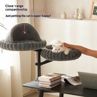 Lit flottant pour chat de bureau, nid rafraîchissant amovible pour animaux de compagnie, lit suspendu fixable pour fenêtre, housse réglable à 360 degrés, lit pour chat anti-griffures