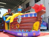 Château gonflable géant en forme de bateau pirate, parcours d'obstacles, structure de jeux pour enfants et adultes, parc d'aventure, équipement de terrain de jeux pour carnaval