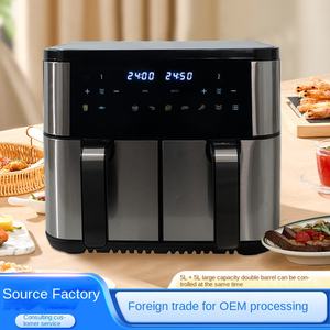 หม้อทอดไร้น้ำมันไฟฟ้าแบบคู่สำหรับใช้ในบ้านที่ใช้ในปฏิบัติการฝรั่งเศส10L ทันสมัยพร้อมความจุขนาดใหญ่ - Product Image 3