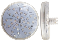 Lampes LED RGB 98 mm pour manèges, à programme automatique, type cabochon, étanches IP65, en polycarbonate
