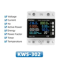 Compteur de puissance intelligent WiFi Tuya, protection contre les surtensions, relais, disjoncteur, compteur d'énergie kWh, thermomètre, Smart Life, monophasé