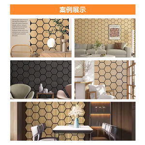 Hexagonal Grid Polyester Fiber Sound Absorbing Panel 565x489x18mm For Cinema Bedroom Decoration - Product Image 3