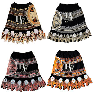 Jupes de qualité supérieure pour femmes, motif floral brodé, taille élastique, jupes midi, style décontracté des îles micronésiennes - Product Image 4