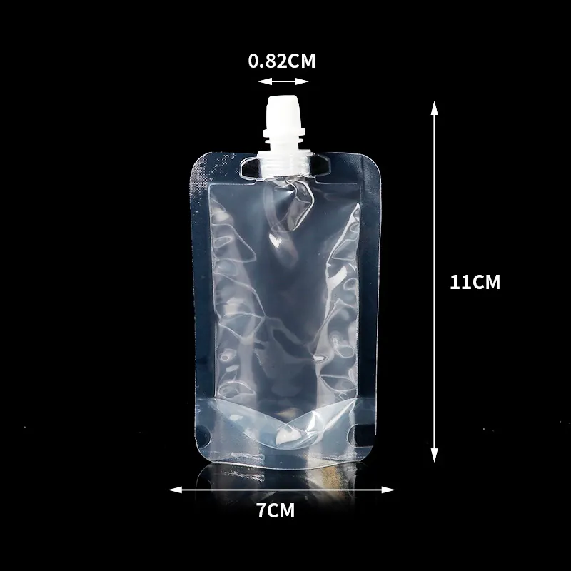 कस्टम पीने के रस बैग प्लास्टिक शराब बैग 50 मिली पारदर्शी स्पाउच