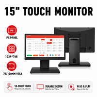 Monitor de Pantalla Táctil de 15 Pulgadas FHD IPS, Monitor Capacitivo con Pantalla Táctil para Sistema POS, Comercio Minorista, Restaurante, Quiosco, OEM