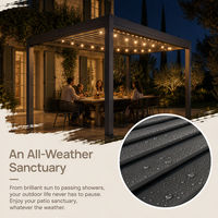 Pergola bioclimatique moderne d'extérieur avec toit à lames orientables télécommandées pour hôtel, cour, jardin, terrasse