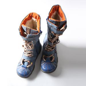 Botas Planas de Invierno <span class=keywords><strong>para</strong></span> Mujer Largas hasta la Rodilla de Cuero Genuino Cálidas con Suela Gruesa y Cordones EVA Piel Sintética Vestido Casual 1kg - Product Image 5