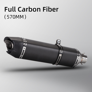 51mm universel long 570mm en fibre de carbone moto tuyau d'échappement silencieux pour cbr650 s1000r s1000rr <span class=keywords><strong>z900</strong></span> z800 AT2 wtih <span class=keywords><strong>db</strong></span> <span class=keywords><strong>killer</strong></span> - Product Image 2