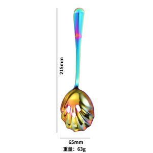 Cuchara perforada de acero inoxidable 430 con mango largo para el hogar, cuchara hueca, colador, espumadera, cucharón, venta al por mayor - Product Image 5