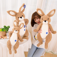 Boneka Kelinci Berbulu Lembut Bahan Katun Ramah Kulit Desain Perut Putih Hadiah untuk Anak-Anak Dekorasi Rumah