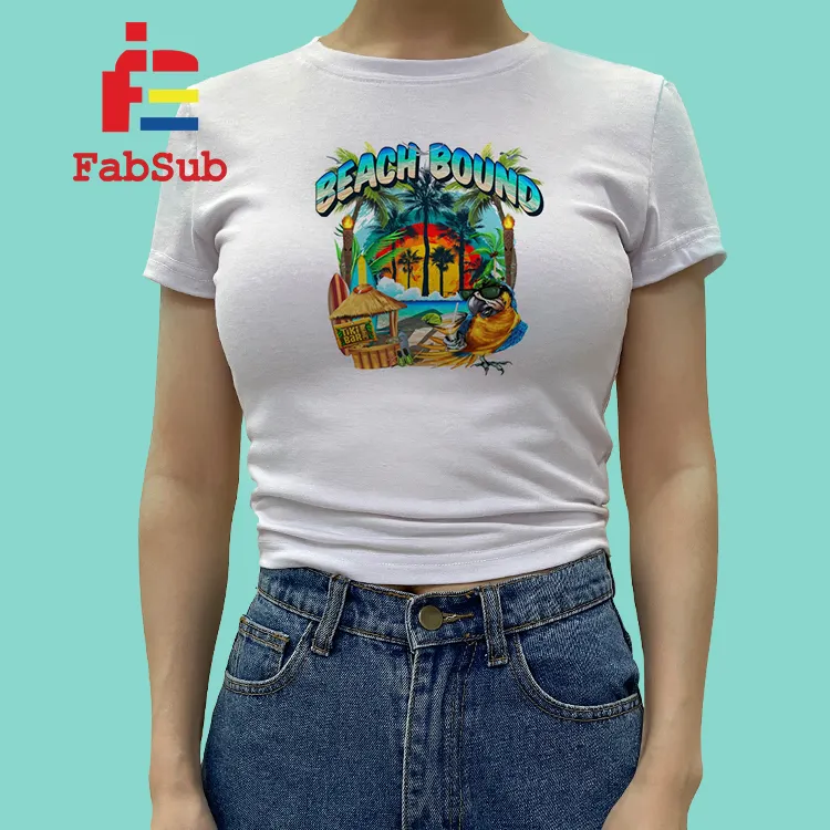 Hot Selling Breathable Sublimation Womens Crop Top Blanks T-shirt for Sublimation Printing