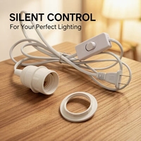 Douille E26 E27 avec interrupteur, support de lampe, en PVC, pour extérieur, AC 220V, sécurité, norme américaine, accessoires pour lustre et table