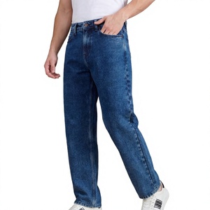 Wholesale Men's Slim Fit Dark Wash Straight Leg Denim Jeans Mid Waist Cotton Casual Autumn Wear OEM Bulk Supplier - Product Image 2
