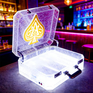 Étui de présentation de bouteilles de liqueur à 3 bouteilles avec éclairage LED et télécommande, logo personnalisé, design de couleur personnalisé, style américain, publicité - Product Image 1