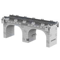 MOC4185-4187 Puente Ferroviario de Dos Pisos, Vía Férrea Elevada, Colección de Creación, Bloques de Construcción, Juguetes Educativos para Niños