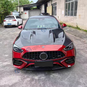 BENSNEES Reemplazo delantero Negro Estilo <span class=keywords><strong>GT</strong></span> Capó de fibra de carbono para mercedes-benz Clase C W206 Capó de carbono - Product Image 5