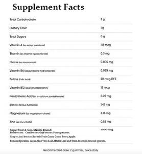 לעיסה ויטמינים מינרלים ביוטין ואינוזיטול Gummy נשים מולטי ויטמין Superfruits Gummies עם סופר הירוקים - Product Image 6
