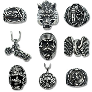 Anillo de Acero Inoxidable 316 para Hombre, Venta al por Mayor, Anillos Góticos, Variedad de Anillos de Calavera Vintage para Motociclistas, Joyería Vikinga para Hombre, Colgantes - Product Image 1