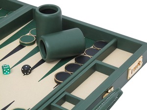 Logo Sang Trọng In Da Chaquete Bàn Cờ Giữa Màu Xanh Lá Cây Kết Cấu Giả Da <span class=keywords><strong>Backgammon</strong></span> Vali Đặt - Product Image 4
