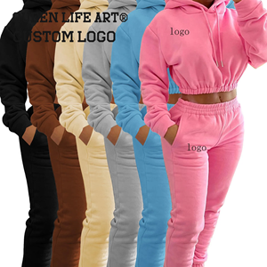 Conjunto de dos piezas personalizado de alta calidad para mujer 340 gramos estilo Y2K falda sexy <span class=keywords><strong>con</strong></span> estampado de goma <span class=keywords><strong>con</strong></span> capucha conjuntos de mujer sexy - Product Image 1