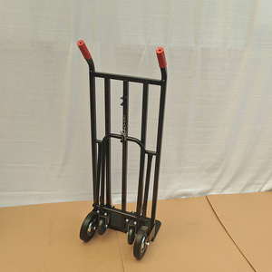 HT1595 Hand Pushed Cargo <b>Trolley</b> 300kg Load Capacity Foldable Steel Warehouse Cart With 2 Wheels - Product Image 2