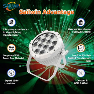 Pin hoạt động bằng nhôm phẳng <span class=keywords><strong>LED</strong></span> <span class=keywords><strong>PAR</strong></span> ánh sáng 12x18W rgbwyp Spotlight cho tiệc cưới hiển thị DJ Booth Disco Club <span class=keywords><strong>uplight</strong></span> - Product Image 4