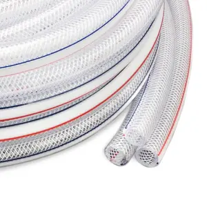 Transparent PVC Fiber Braided Reinforced Water Hose Tube High Quality Factory Customizable Size/Colors Hose