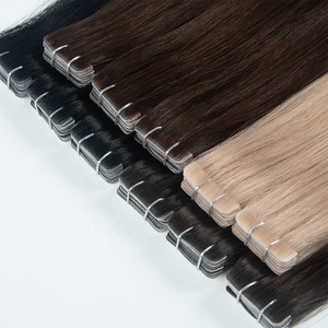 Extensiones de cabello humano Remy ruso de la mejor calidad, con cinta adhesiva de doble capa. - Product Image 1