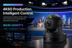 Cámara de Conferencia PTZ 4K con Zoom Óptico 20X, Sistema de Videoconferencia con Seguimiento por IA, NDI HX3, PoE, 12G-SDI, HDMI, USB3.0 - Product Image 2