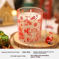 Bougie parfumée en verre à motif de Noël festif, parfum longue durée, huiles essentielles végétales, cire de soja artisanale pour créations originales