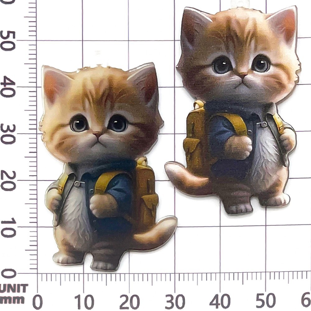 ตุ๊กตาแมวอะคริลิคสีน้ำตาล 47*30 มม. 2.1 ก. 24012