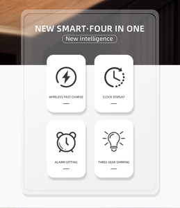 15 Wát không dây sạc nhanh LED ánh sáng ban đêm nhiệt độ thời gian đồng hồ báo thức bàn Bàn sạc đa chức năng đèn - Product Image 6